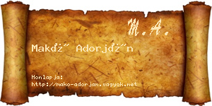 Makó Adorján névjegykártya